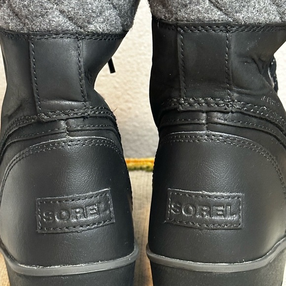 Sorel Meribel Snow Boots Black/Gray Weather Boots sz 8​ - Picture 6 of 9